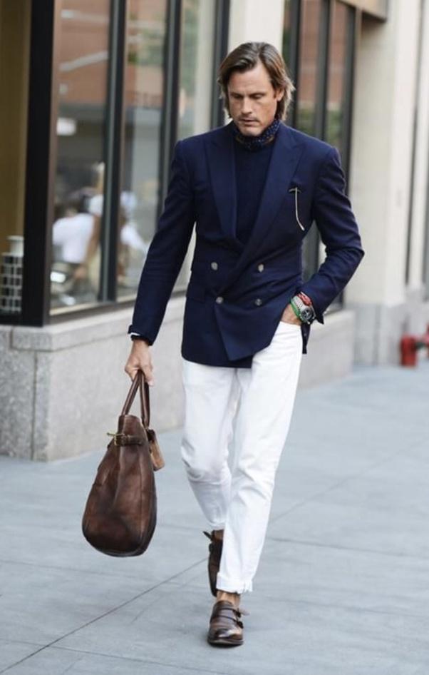 能穿好白色裤子的男人,魅力都不会差!这样穿造型优雅时髦