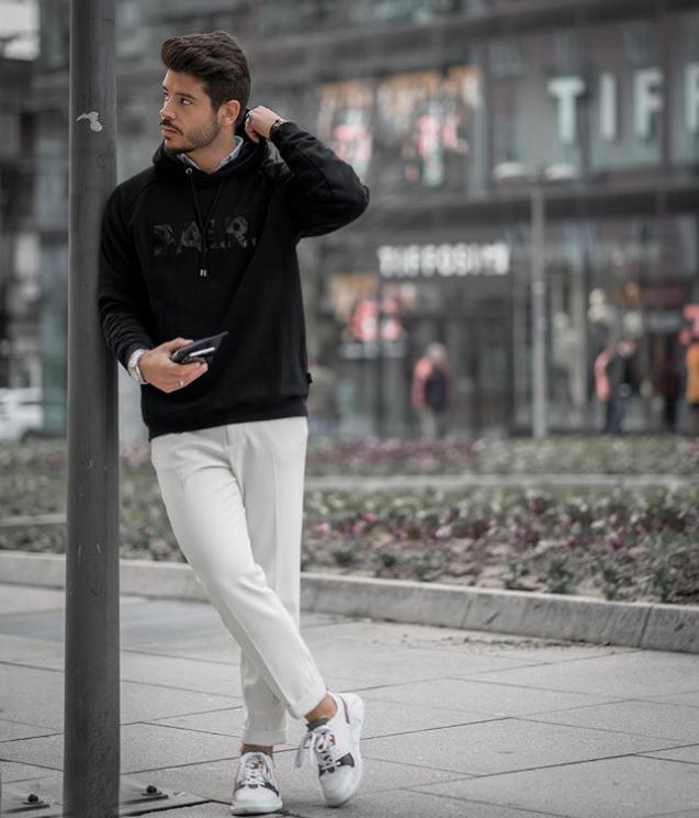 能穿好白色裤子的男人,魅力都不会差!这样穿造型优雅时髦