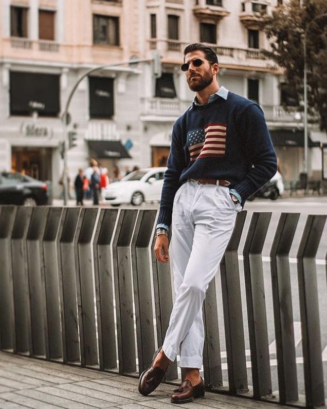 能穿好白色裤子的男人,魅力都不会差!这样穿造型优雅时髦