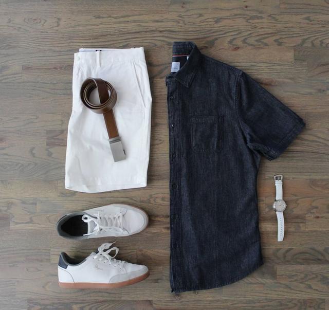 男生穿“短袖衬衫”休闲帅气,夏天有这6套就够了,轻松告别闷热