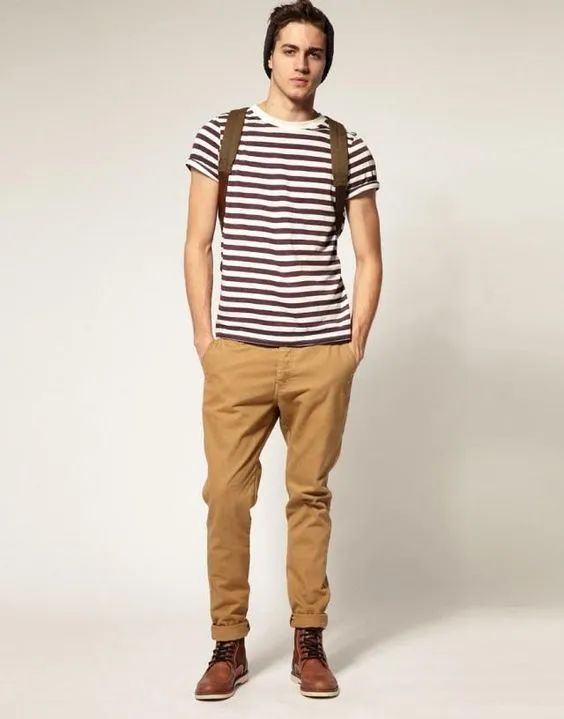 男士穿条纹T恤很小气?那是你对它不了解,这样穿优雅时髦